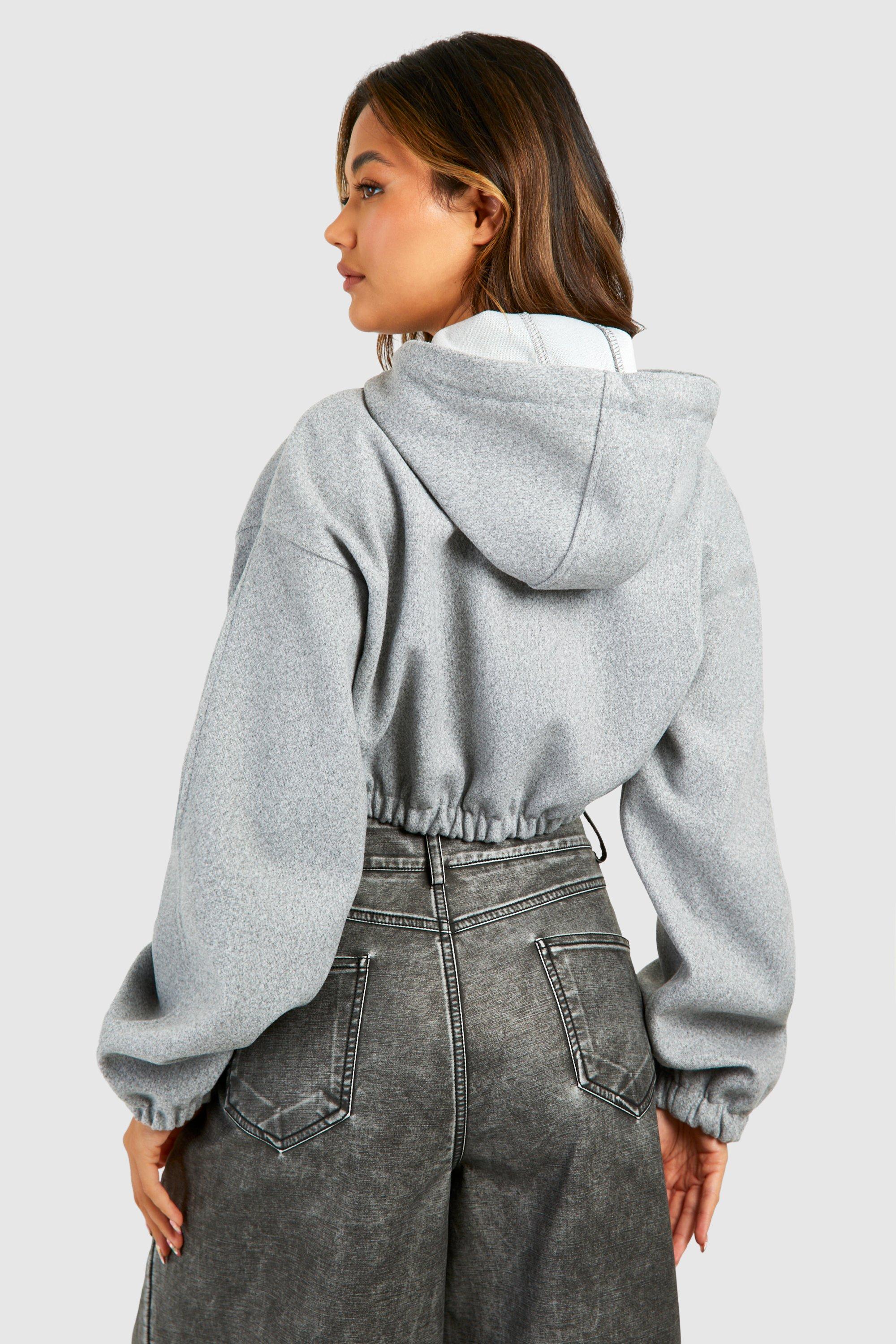 Cropped hooded jacket womens online